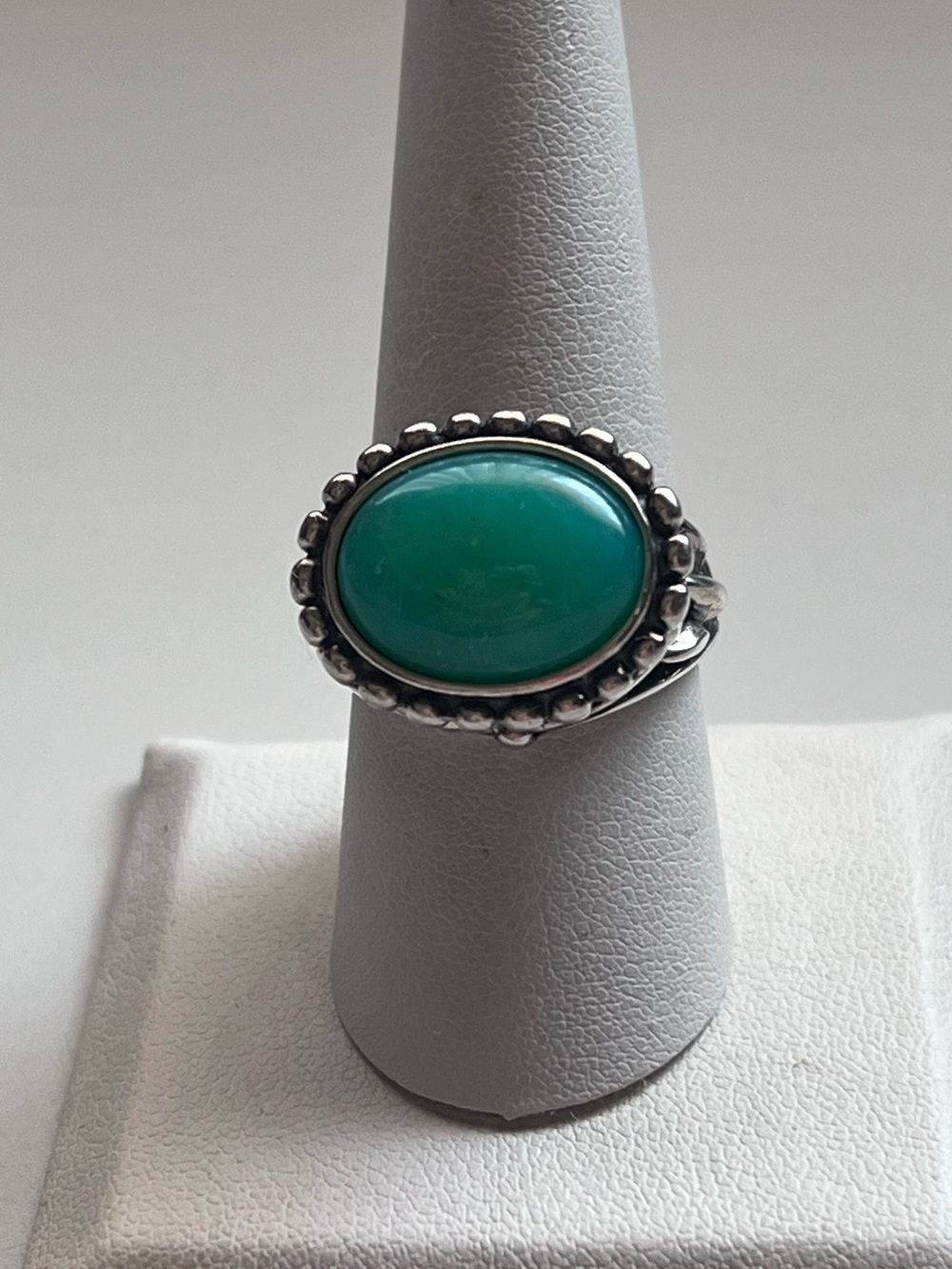 Vintage Carolyn Pollack Sterling Silver Variscite Cabochon Ring Size 9
